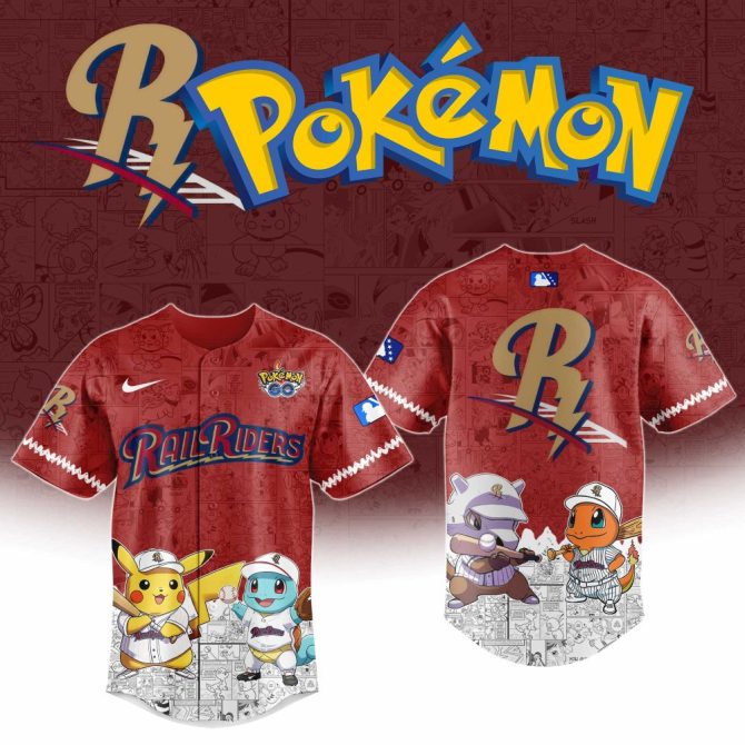 Limited Edition Pokémon Railriders Jersey – Pikachu & Friends Design – Perfect For Fans!