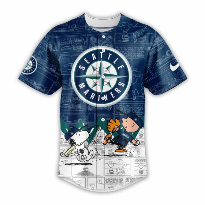 Exclusive Seattle Mariners Peanuts Night Jersey – Limited Edition Collectible! - Image 2
