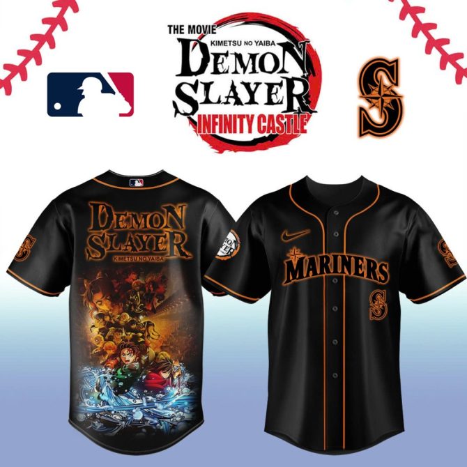 Demon Slayer X Mariners Baseball Jersey - Limited Edition Anime Fan Gear