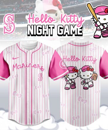 Hello Kitty Mariners Baseball Jersey - Cute Pink Stripes For Fans!