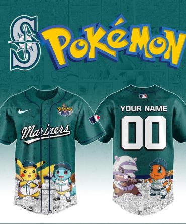 Customizable Pokémon X Mariners Baseball Jersey - Limited Edition Fan Gear