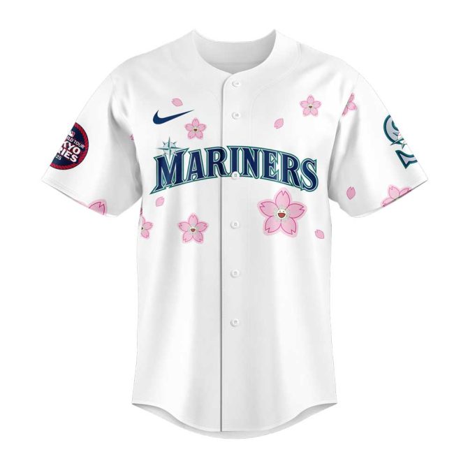 Exclusive Takashi Murakami X Mariners Mlb Tokyo Series 2025 Jersey – Limited Edition Floral Design - Image 2