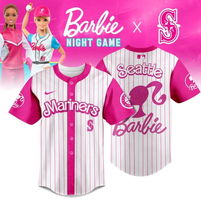 Limited Edition Barbie X Seattle Mariners Pink Jersey - Perfect For Fans & Collectors!