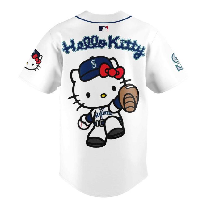 Hello Kitty Seattle Mariners Jersey & Hat Set - Cute Baseball Fan Apparel - Image 3
