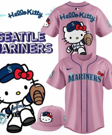 Hello Kitty X Seattle Mariners Pink Baseball Jersey & Cap Set – Cute Fan Gear!