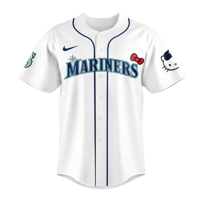 Hello Kitty Seattle Mariners Jersey & Hat Set - Cute Baseball Fan Apparel - Image 2