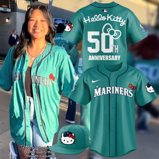 Hello Kitty 50Th Anniversary Mariners Jersey & Cap Set - Limited Edition