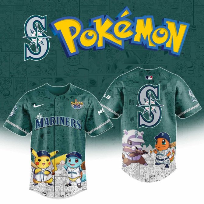 Limited Edition Pokémon X Mariners Jersey - Pikachu & Friends - Official Mlb Apparel