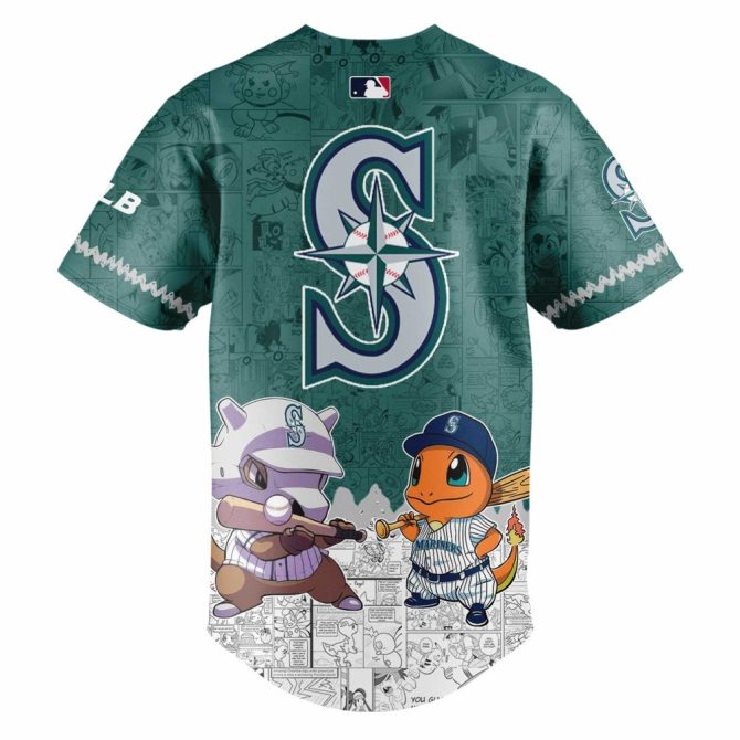 Limited Edition Pokémon X Mariners Jersey - Pikachu & Friends - Official Mlb Apparel - Image 3