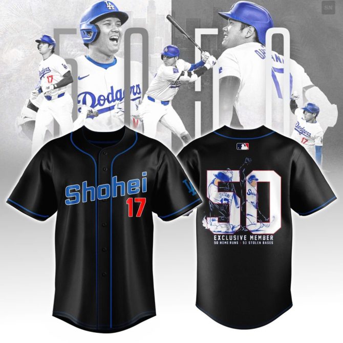 Exclusive Shohei 17 Baseball Jersey - Celebrate 50 Hr & 50 Sb Milestone - Limited Edition