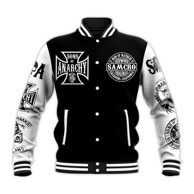 Custom Sons Of Anarchy Varsity Jacket - Personalized Name, Premium Quality - Image 2