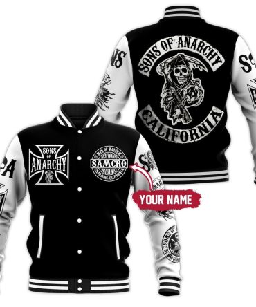 Custom Sons Of Anarchy Varsity Jacket - Personalized Name, Premium Quality