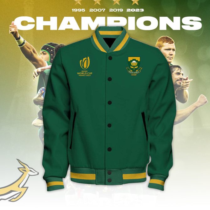 Limited Edition 2023 Rugby World Cup Champions Jacket – South Africa Team Gear - Image 2