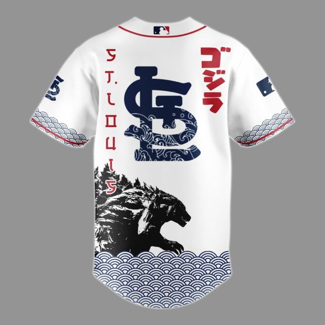 Exclusive Godzilla X Cardinals Baseball Jersey – Limited Edition Fan Gear - Image 3