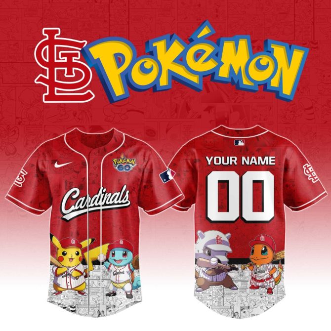 Custom St. Louis Cardinals Pokémon Jersey - Pikachu & Friends - Personalize Yours!
