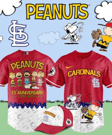 Celebrate 75 Years: Peanuts Cardinals Jersey & Cap Set - Limited Edition!
