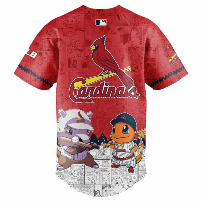 Limited Edition Cardinals X Pokémon Jersey – Pikachu & Friends Baseball Gear - Image 3