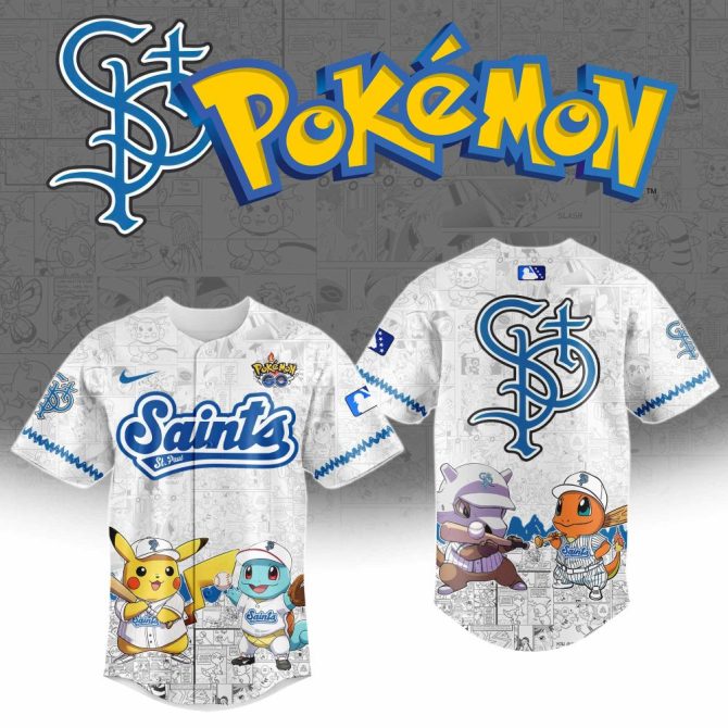 Limited Edition Pokémon Saints Jersey - Pikachu, Charmander & Friends - Perfect For Fans!