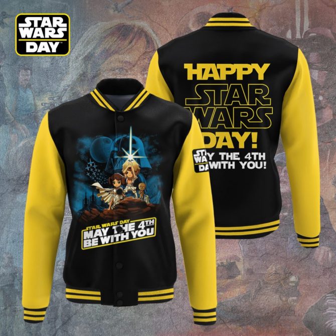 Celebrate Star Wars Day In Style - Limited Edition May The 4Th Varsity Jacket – Perfect Gift For Fans!