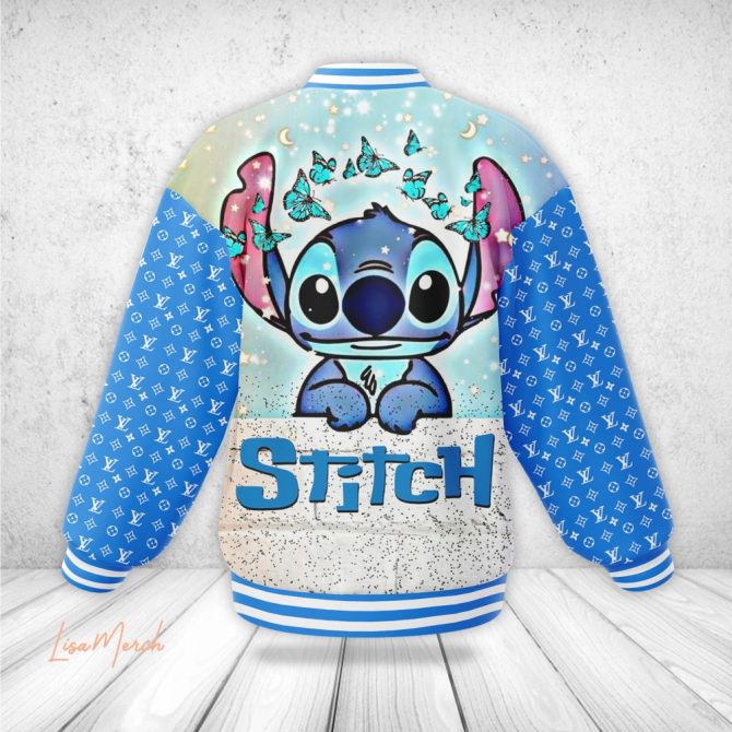 Custom Stitch Varsity Jacket – Personalized Blue Anime Design For Fans - Image 3