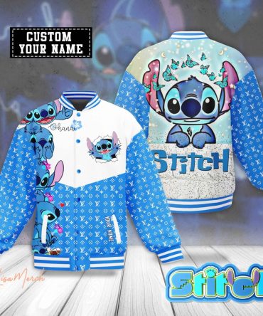 Custom Stitch Varsity Jacket – Personalized Blue Anime Design For Fans