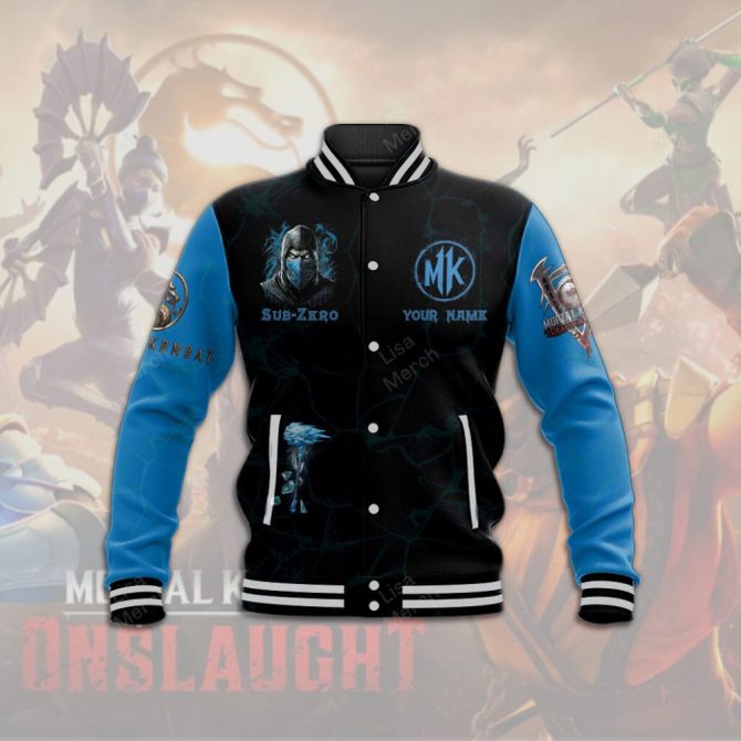 Custom Name Sub-Zero Varsity Jacket - Ultimate Gaming Fan Gear With Personalized Touch - Image 2
