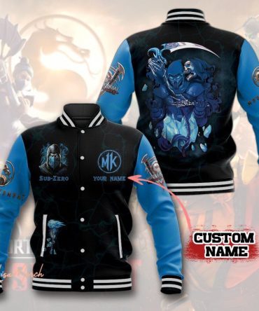 Custom Name Sub-Zero Varsity Jacket - Ultimate Gaming Fan Gear With Personalized Touch