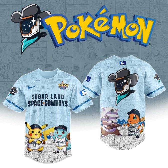 Limited Edition Pokémon Space Cowboys Jersey – Pikachu, Squirtle & More! Perfect For Fans & Collectors