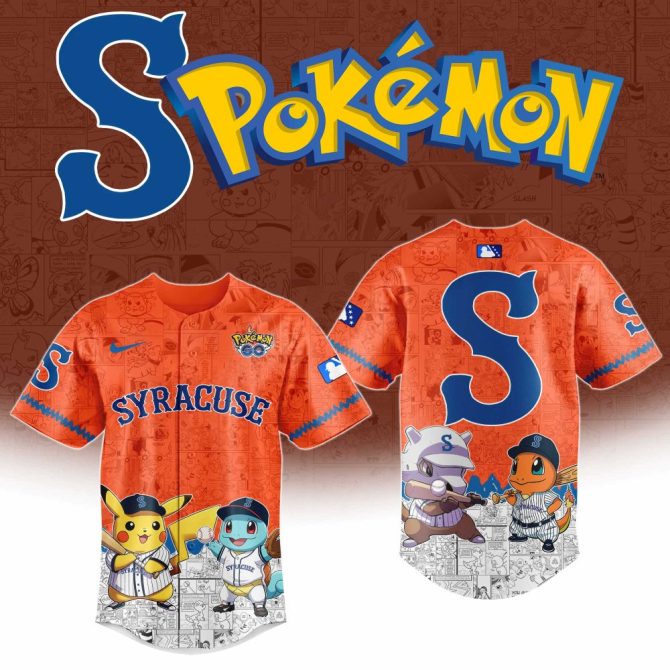 Limited Edition Pokémon Baseball Jersey - Vibrant Syracuse Design For Fans