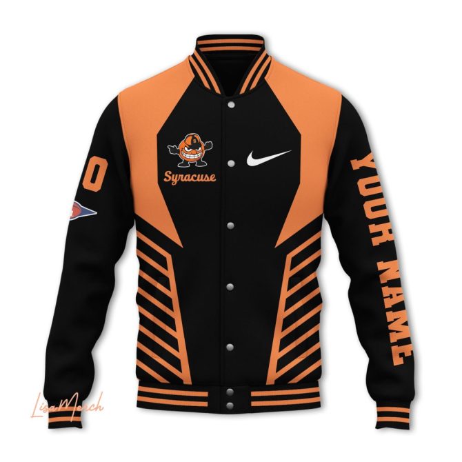 Custom Syracuse Orange Varsity Jacket – Add Your Name & Number, Stylish & Unique Design - Image 2