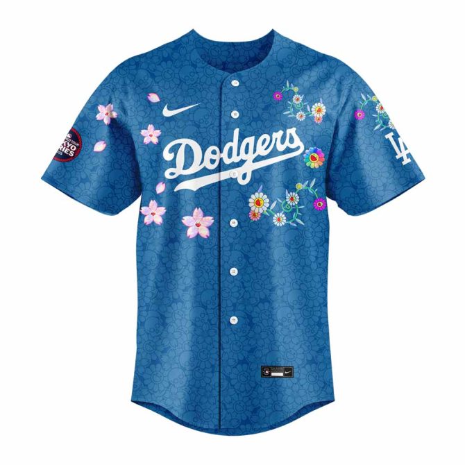 Limited Edition La Dodgers Tokyo Series 2025 Floral Baseball Jersey - Mlb Official Gear - Image 2