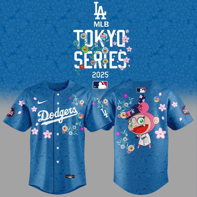 Limited Edition La Dodgers Tokyo Series 2025 Floral Baseball Jersey - Mlb Official Gear