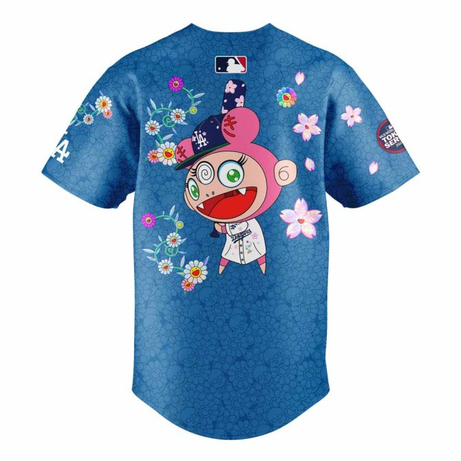 Limited Edition La Dodgers Tokyo Series 2025 Floral Baseball Jersey - Mlb Official Gear - Image 3