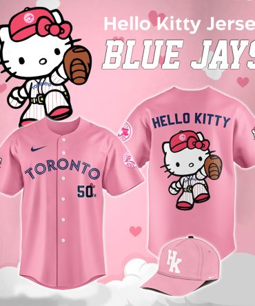 Limited Edition Hello Kitty Toronto Blue Jays Pink Jersey & Cap Set