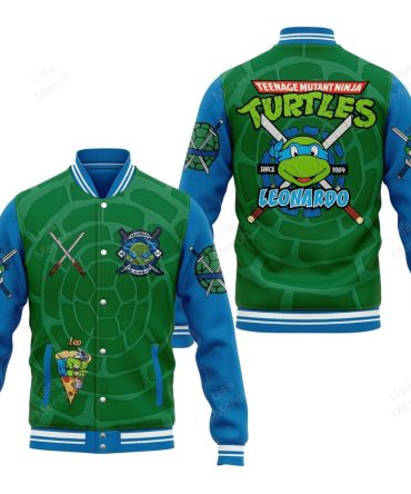 Teenage Mutant Ninja Turtles Leonardo Varsity Jacket - Retro Tmnt Fan Apparel