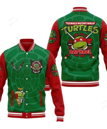 Teenage Mutant Ninja Turtles Raphael Varsity Jacket - Retro Style Fan Apparel