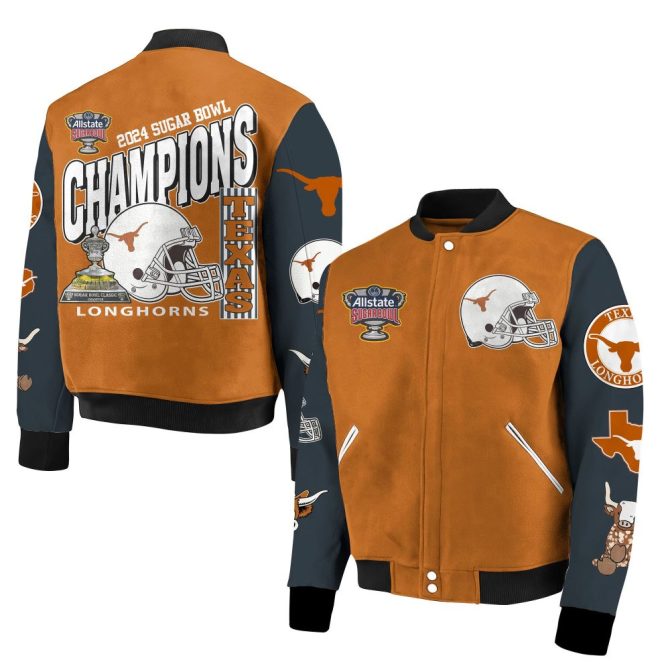 Celebrate In Style: 2024 Texas Longhorns Sugar Bowl Champions Jacket - Limited Edition!