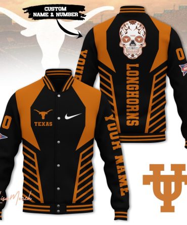 Custom Texas Longhorns Varsity Jacket - Personalized Name & Number, Stylish Ncaa Apparel