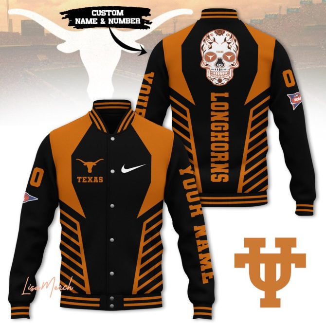 Custom Texas Longhorns Varsity Jacket - Personalized Name & Number, Stylish Ncaa Apparel