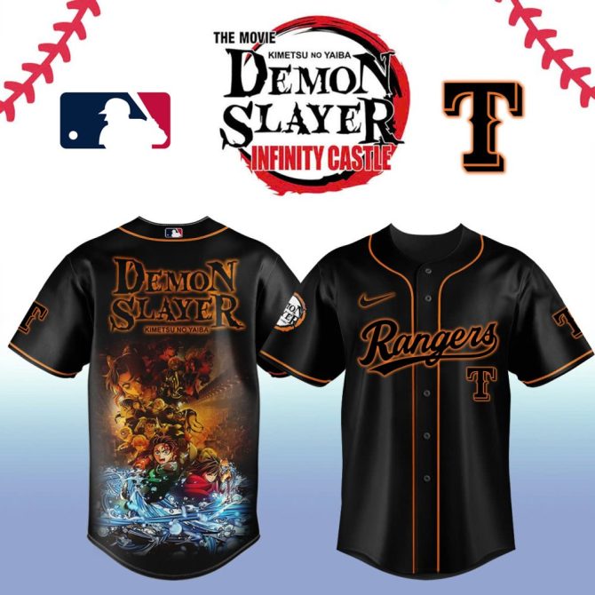 Limited Edition Demon Slayer X Rangers Baseball Jersey - Anime Fans Must-Have!