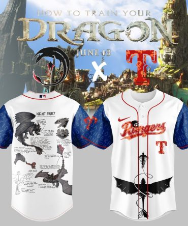 Limited Edition Night Fury X Texas Rangers Jersey - How To Train Your Dragon Fans!
