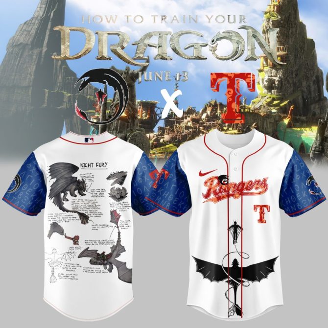 Limited Edition Night Fury X Texas Rangers Jersey - How To Train Your Dragon Fans!