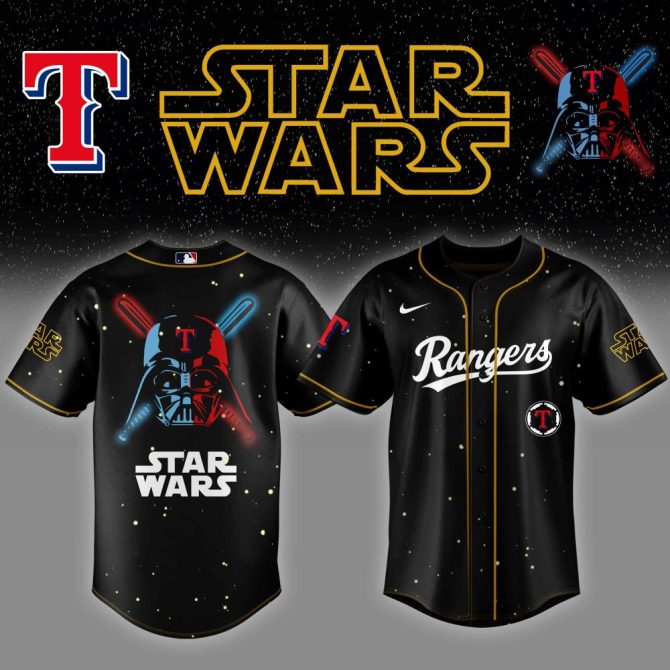 Limited Edition Star Wars Rangers Jersey - Official Mlb Darth Vader Design
