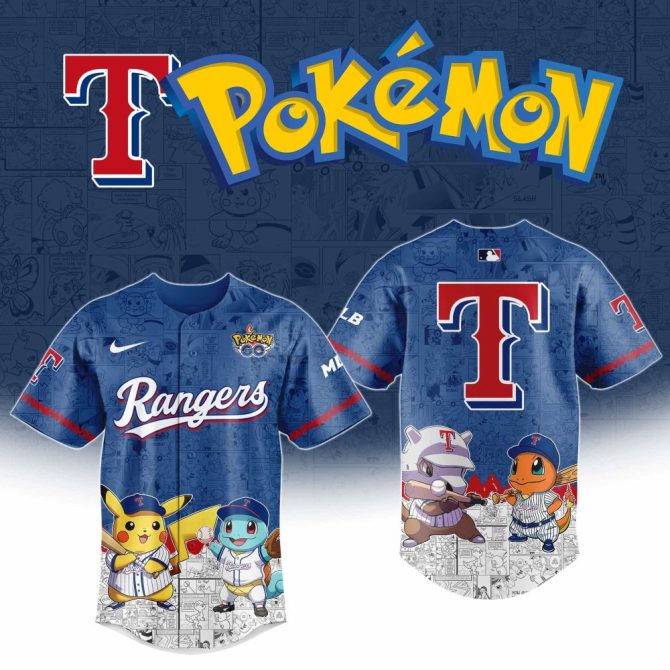 Exclusive Pokémon X Rangers Baseball Jersey – Pikachu & Friends Limited Edition