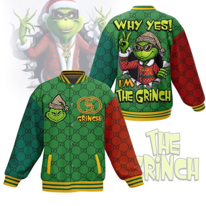 Festive Grinch Bomber Jacket - Cozy Holiday Style With Fun Graphics