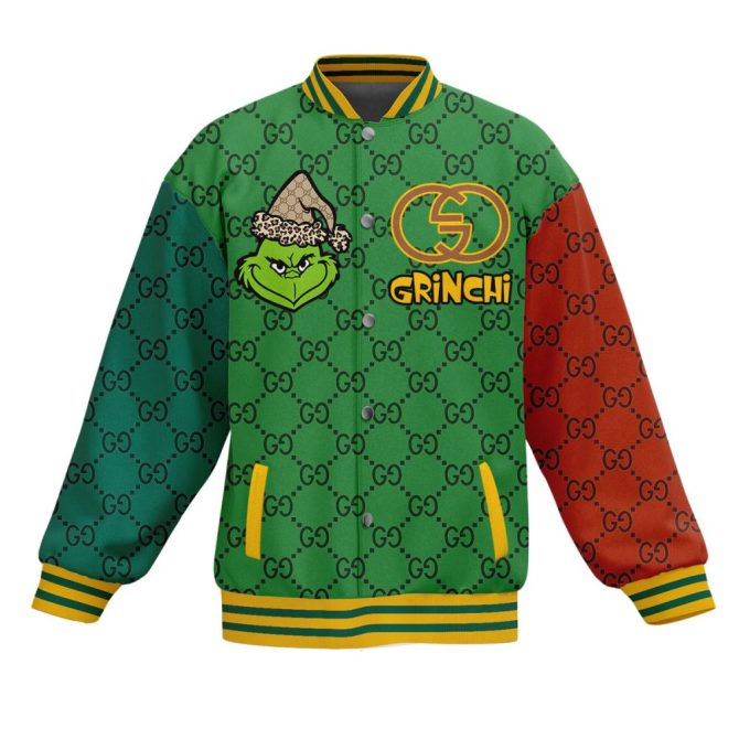 Festive Grinch Bomber Jacket - Cozy Holiday Style With Fun Graphics - Image 2