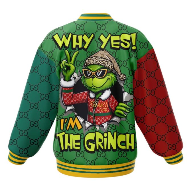 Festive Grinch Bomber Jacket - Cozy Holiday Style With Fun Graphics - Image 3