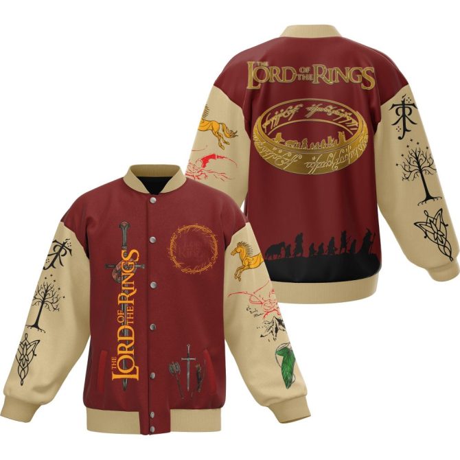 Epic Lord Of The Rings Varsity Jacket - Iconic Design, Perfect For Fans!