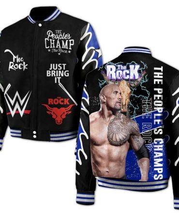 Men'S Wwe The Rock Bomber Jacket - Bold Wrestling Fan Apparel With Iconic Graphics