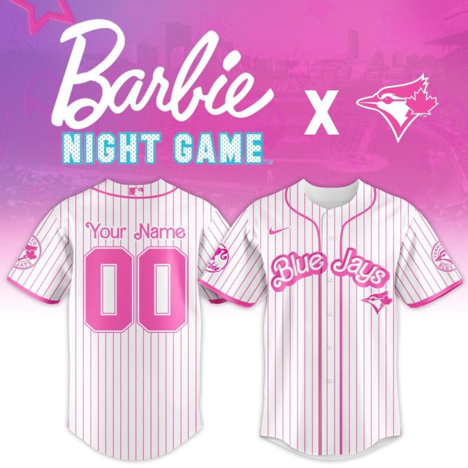 Custom Barbie Night Game Blue Jays Jersey - Personalized Pink Mlb Fan Gear